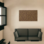 Tile background with a leopard fur rug