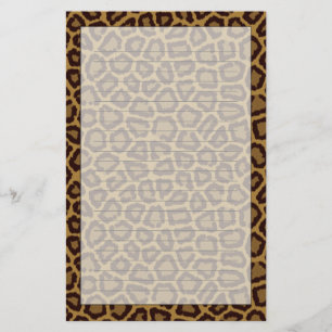 Tile background with a leopard fur stationery