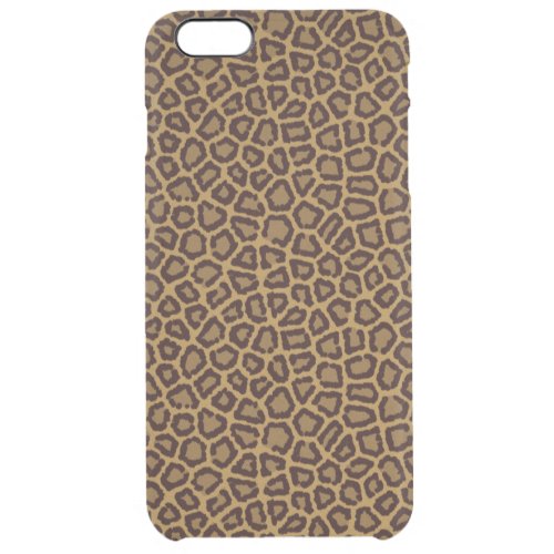 Tile background with a leopard fur clear iPhone 6 plus case