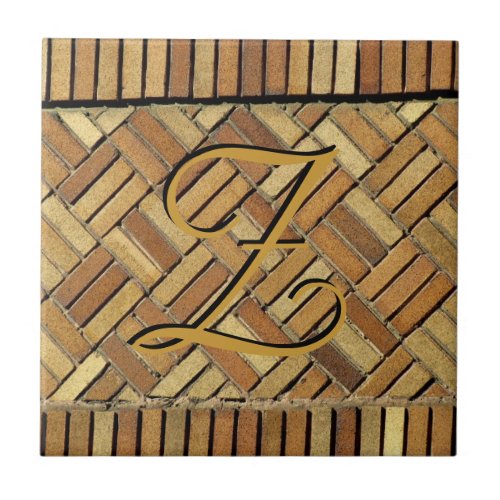 Tile _ Brick Wall with Monogram