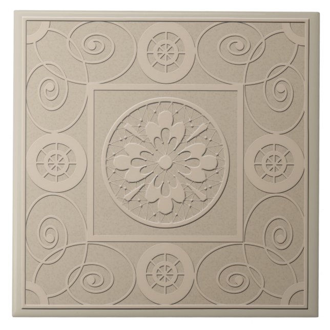 Tile brown beige ornament print (Front)