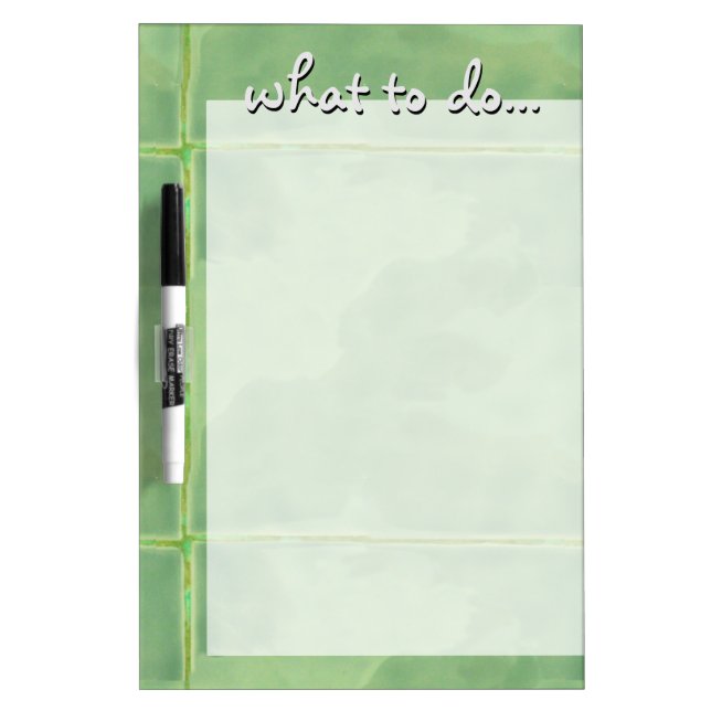 Tile Ceramic Surface Green Dry-Erase Board (Front)