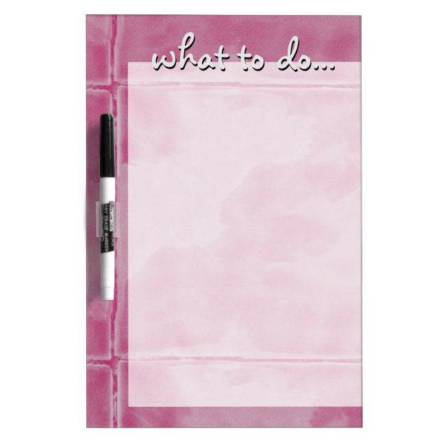 Tile Ceramic Surface Pink Dry-Erase Board (Front)