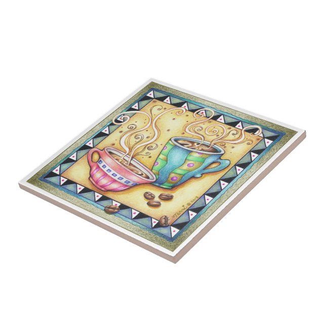 TILE, COASTER - COOL BEANS! COFFEE ART (Side)