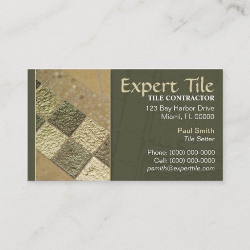 Customizable Tile Contractor Business Card