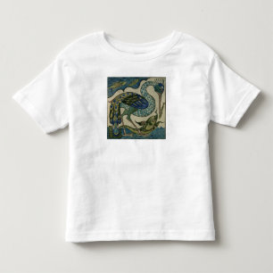 Tile design of heron and fish, by Walter Crane Toddler T-shirt
