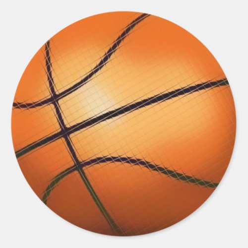 Tile Effect Basketball Classic Round Sticker