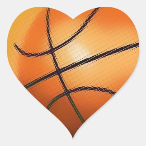 Tile Effect Basketball Heart Sticker