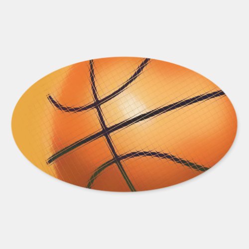 Tile Effect Basketball Oval Sticker