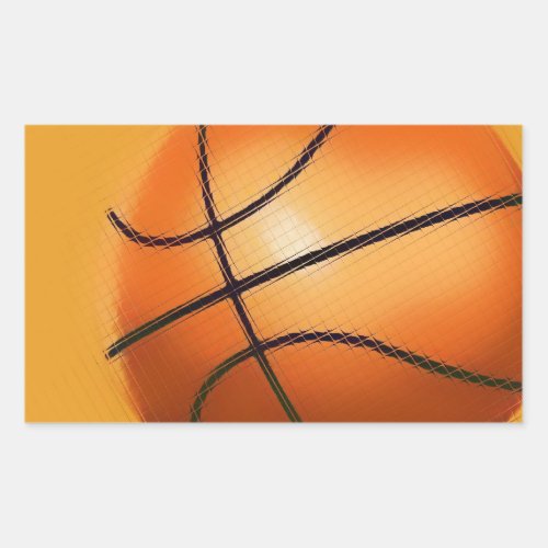 Tile Effect Basketball Rectangular Sticker