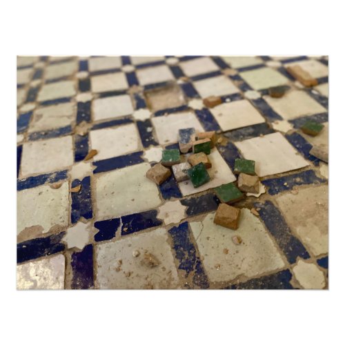 Tile Floor Repair at the Palace _ Marrakech Photo Print