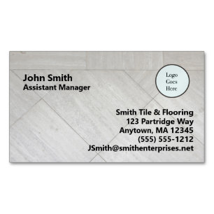 Tile Floor Style Logo Information Company Business Card Magnet