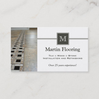 Tile flooring custom monogram business card