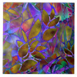 Tile Floral Abstract Stained Glass at Zazzle