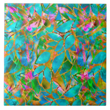 Tile Floral Abstract Stained Glass