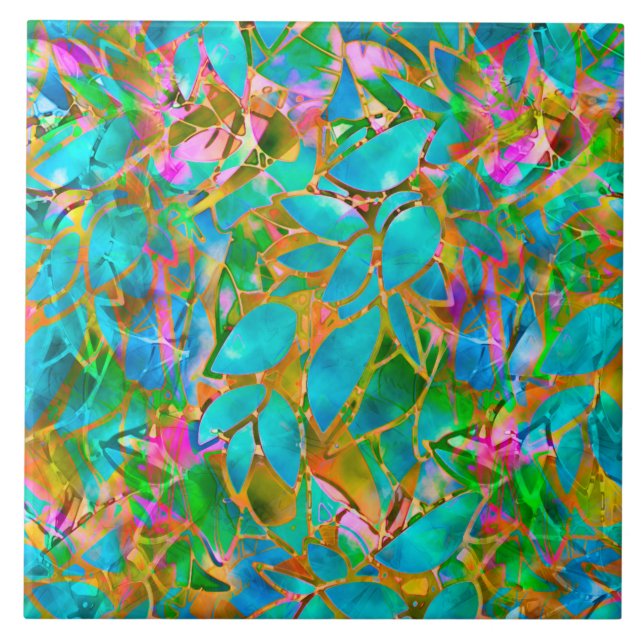 Tile Floral Abstract Stained Glass (Front)