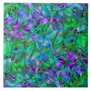 Tile Floral Abstract Stained Glass