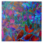 Tile Floral Abstract Stained Glass at Zazzle