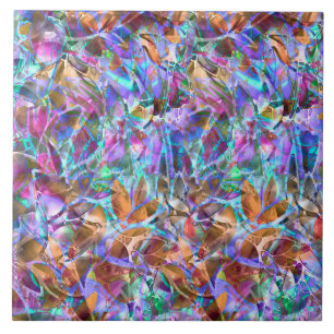 Tile Floral Abstract Stained Glass