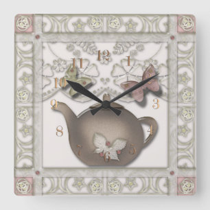 Tile for the kitchen square wall clock