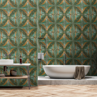 Tile Graphic Wallpaper Vintage Grasshopper Art Wallpaper