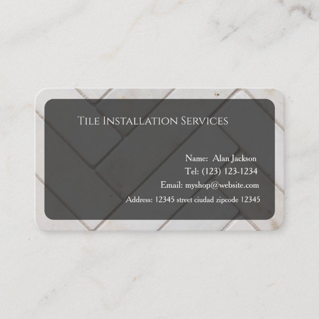 Tile Installation Services Business card editable (Front)