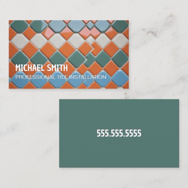 Tile Installer Tiler Business Card (Front/Back)