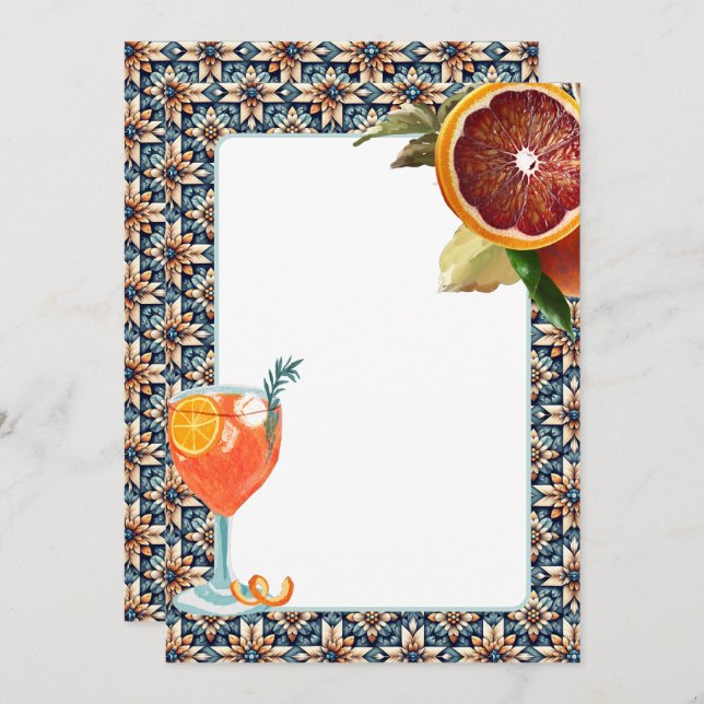 Tile Juicy Orange Spritz Blank Card For DIY Design (Front/Back)