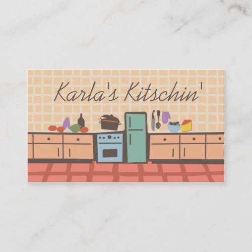 Tile kitchen cooking tomato sauce chef biz card business card templates