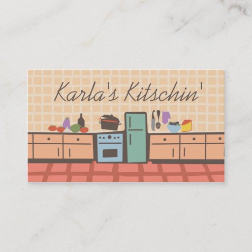 Customizable Tile kitchen cooking tomato sauce chef biz card business card templates