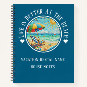 Tile Look Beach  VACATION RENTAL, House Notes Notebook