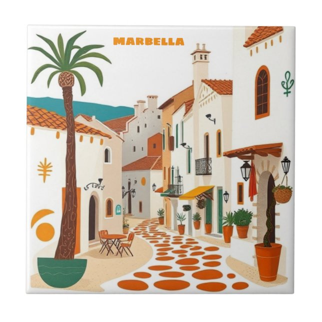 Tile Marbella City Spain Bar Home decor (Front)