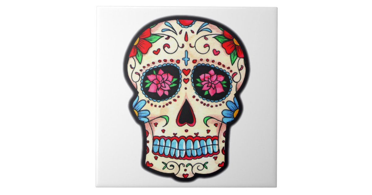 Tile Mexicana Skull | Zazzle