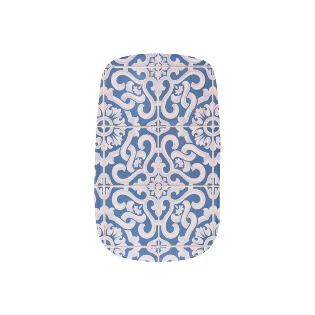 Tile Mosaic Portugese Nail Art Decals (Left Thumb)