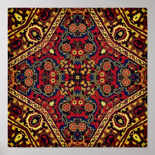 Tile of Museum Persian or Oriental Carpet Detail Poster