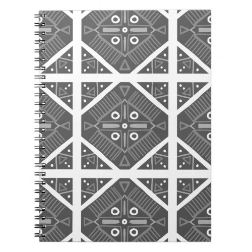 Tile Pattern Gray White Notebook