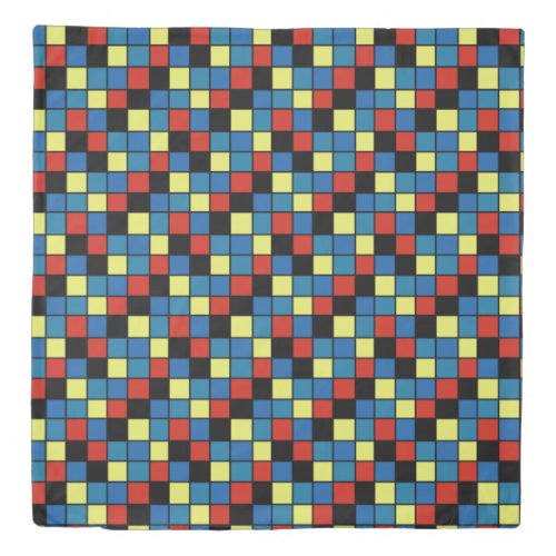 Tile pattern large print duvet cover
