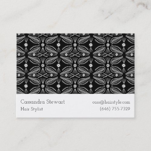 Tile Pattern Modern Handmade Black White Business Card