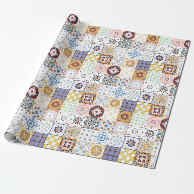Tile Pattern Wrapping Paper (Unrolled)