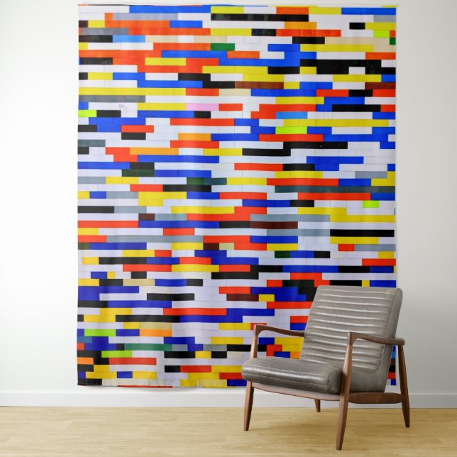 Tile Primary Color Building Blocks Tapestry (In Situ)