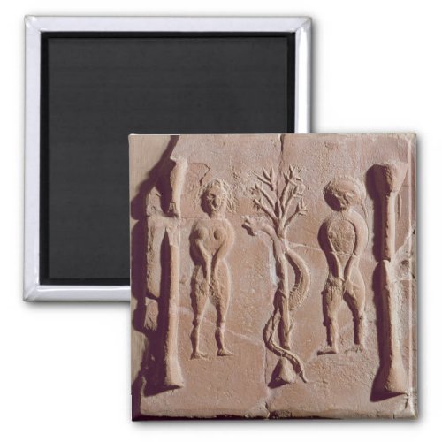 Tile representing Adam and Eve Roman Magnet