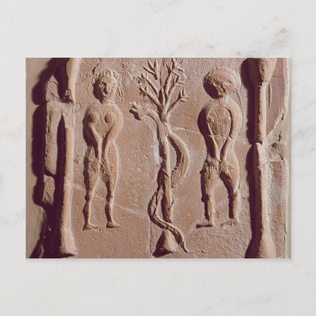 Tile representing Adam and Eve, Roman Postcard (Front)