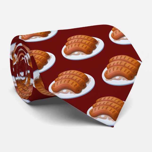 Tile Sausage pattern Neck Tie (Rolled)