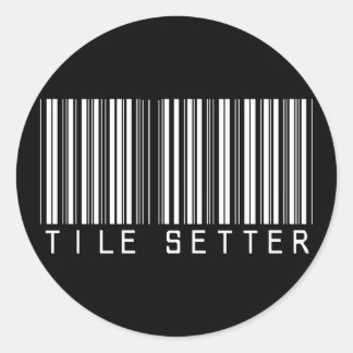 Tile Setter Bar Code Classic Round Sticker