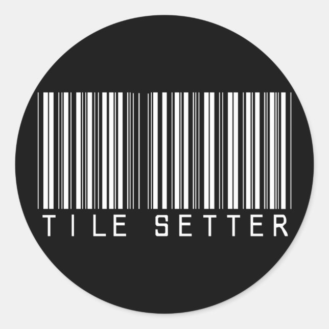Tile Setter Bar Code Classic Round Sticker (Front)