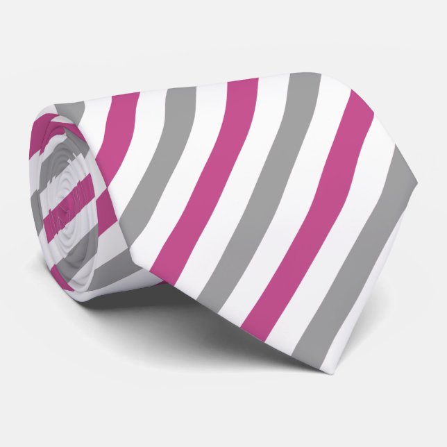 Tile-SQ-Stripe-Diag-White-DkGray-TRANSXL-4x-strpy. Neck Tie (Rolled)