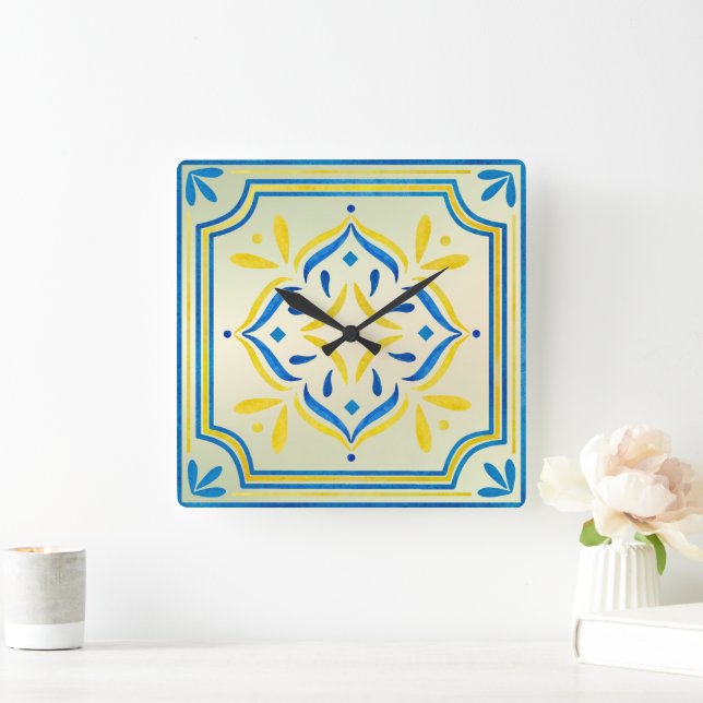 Tile Square Wall Clock (Home)