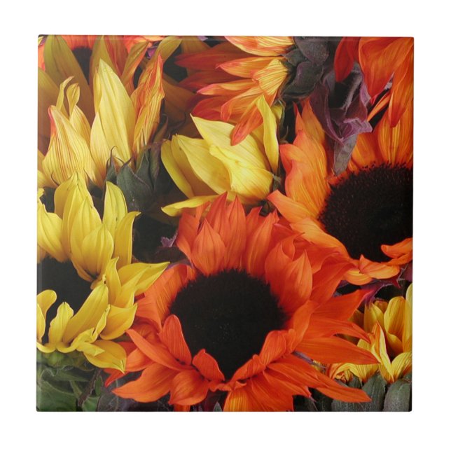 Tile, Sunflowers # 1 Ceramic Tile (Front)