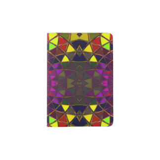 Tile Triangle Mosaic Geometric Rainbow Digital Pri Passport Holder