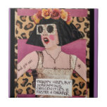 TILE,TRIVET- CERAMIC TILE<br><div class="desc">BAD GIRL ART TILE-HANG IT OR USE IT AS A TRIVET.</div>